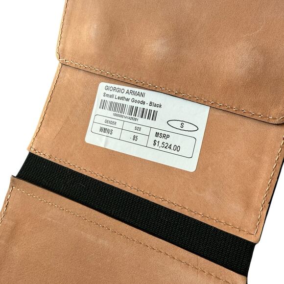 Giorgio Armani Wide Black Satin Leather Belt Size 85 - Picture 5 of 9